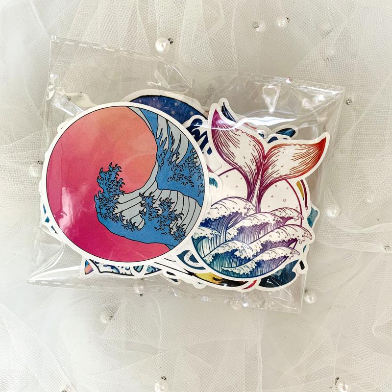 50Pc Waves Beach Surfing Stickers Same Cute Stickers Vtuber Luggage Stickers Mug Stickers Notebook Decoration Stickers