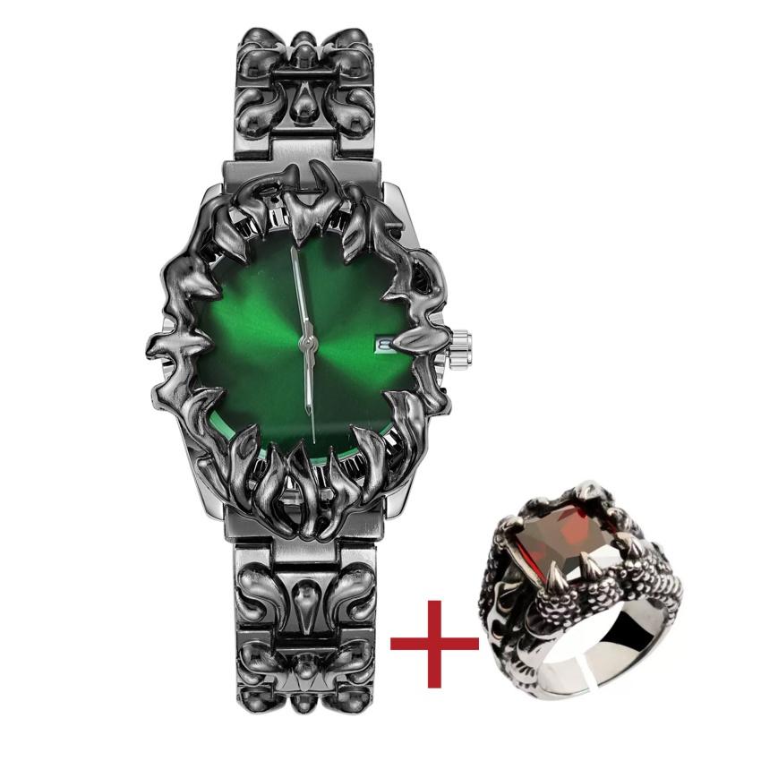 Nye High-end Kløer Alabast Ure Mænd Vandtæt Kalender Kvarts Armbåndsure Mandligt Ur Relogio Masculino med Rød Ring