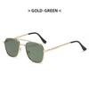 Metal Frame Square Sunglasses Chic UV Protection Double Beam Double Beam Sunglasses Fashionable Square Lens Metal Sunglasses