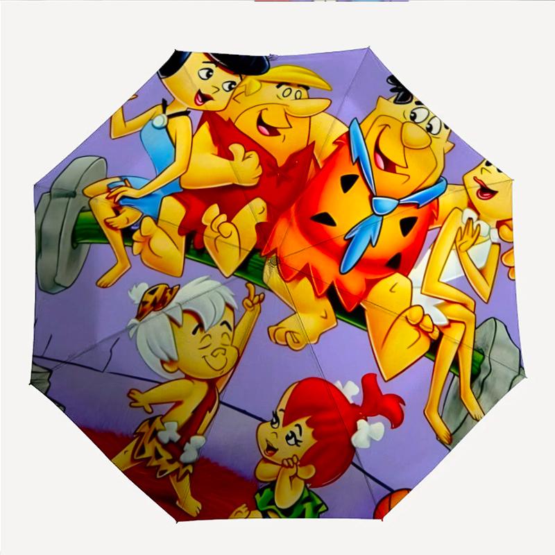 Flintstones Fashionable Automatic Opening/Closing Folding Umbrella. Portable and Foldable, Ideal for Gift, Travel, and Daily Use.