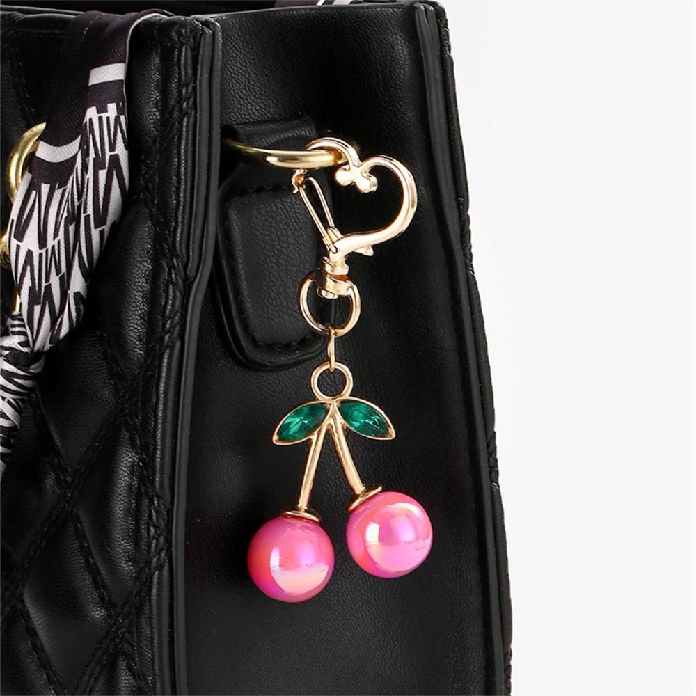 

Cute Sweet Red Cherry Blossom Keychains Heart-Shaped Key Buckle Women Girls Fashion Car Chain Bag Pendant Jewelry Accessories рожевий червоний колір