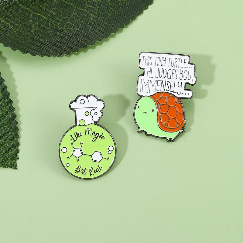 Turtle Alloy Modern Decorative Brooch For Unisex Fashion Enthusiasts With Geometric Charm