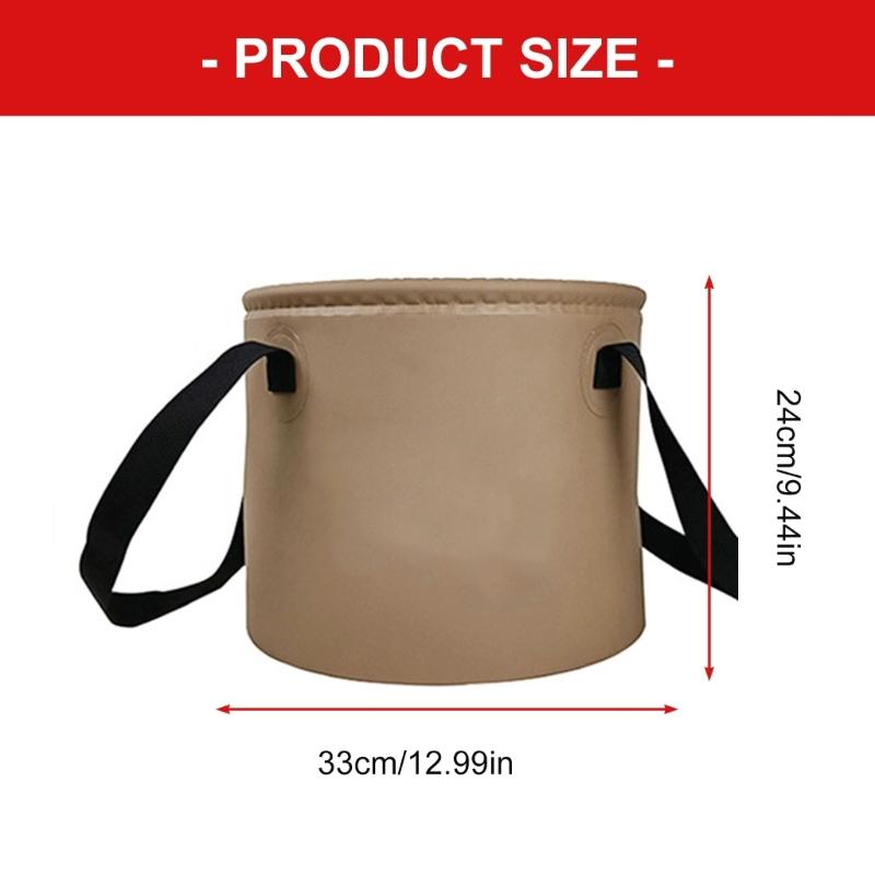 Foldable 5 Gallon Water Bucket With Double Handle Durable PVC Wash Basin with Mesh Pocket For Car Washing Gardening