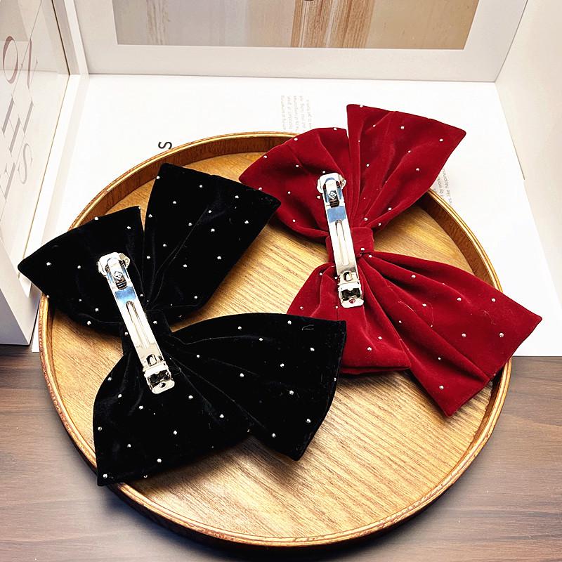 Red Velvet Rhinestone Hair Clip for Women - New Year, Christmas & Bridal Accessory