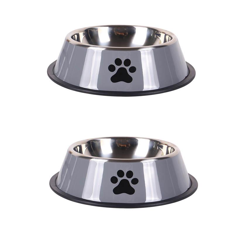 Stainless steel large capacity pet bowl dog food bowl multiple specifications anti-fall food bowl food bowl feeding pet supplies