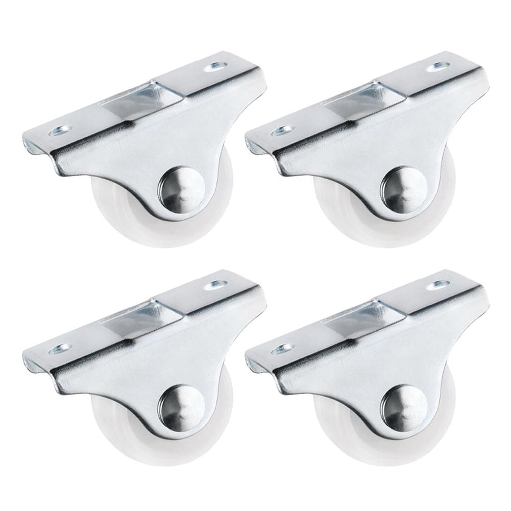 White Rail Fixed Casters Small 1-Way Wheel Furniture Plastic Directional Wheel Wear-resistant Wear-resistant Furniture Casters