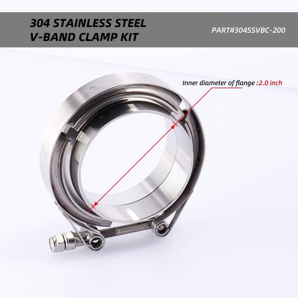Car 304 Stainless Steel V Band Clamp Kits Turbo Exhaust Pipe Vband Clamp Male Female Flange V Clamp Universal