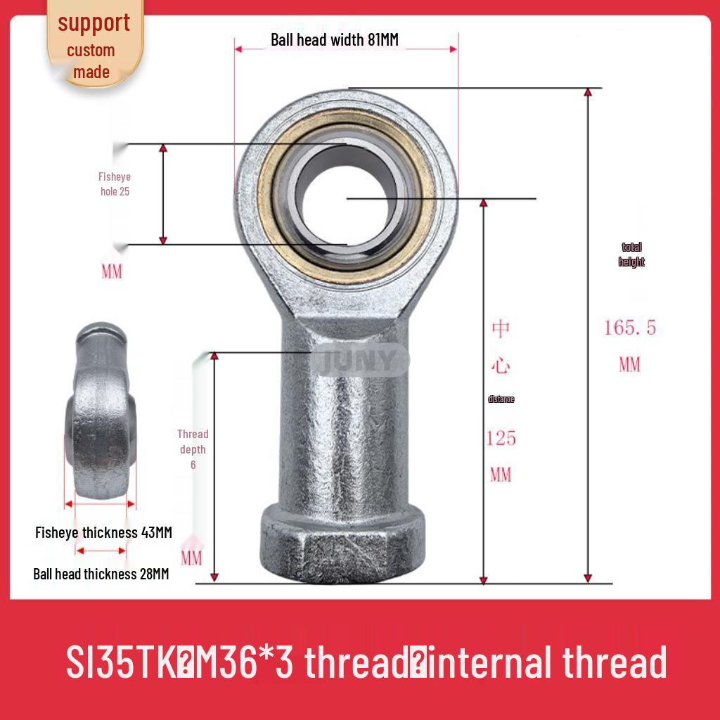 Spherical Plain Bearings: Universal Joint Ball Joint Rod End, Internal SI, External SA, Sizes 5-40