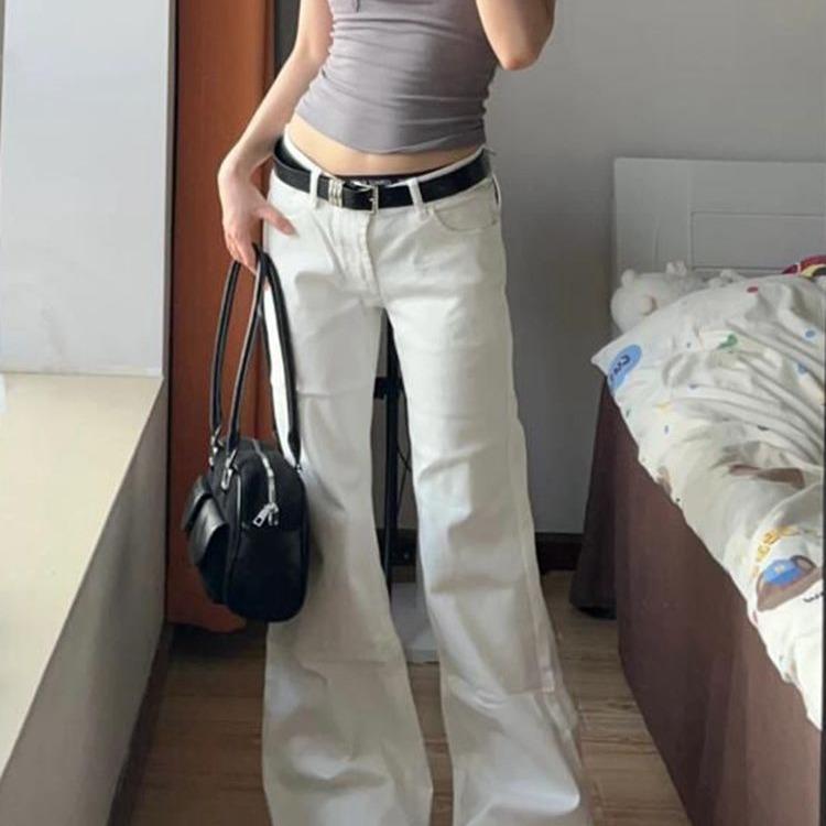 

White High Waist Stretch Flare Jeans for Women - 2025 Spring/Winter Collection Large белый