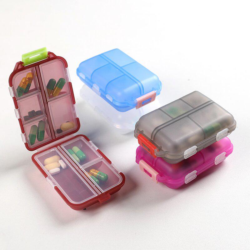 Transparent Double-Layer 8-Compartment Portable Pill Organizer