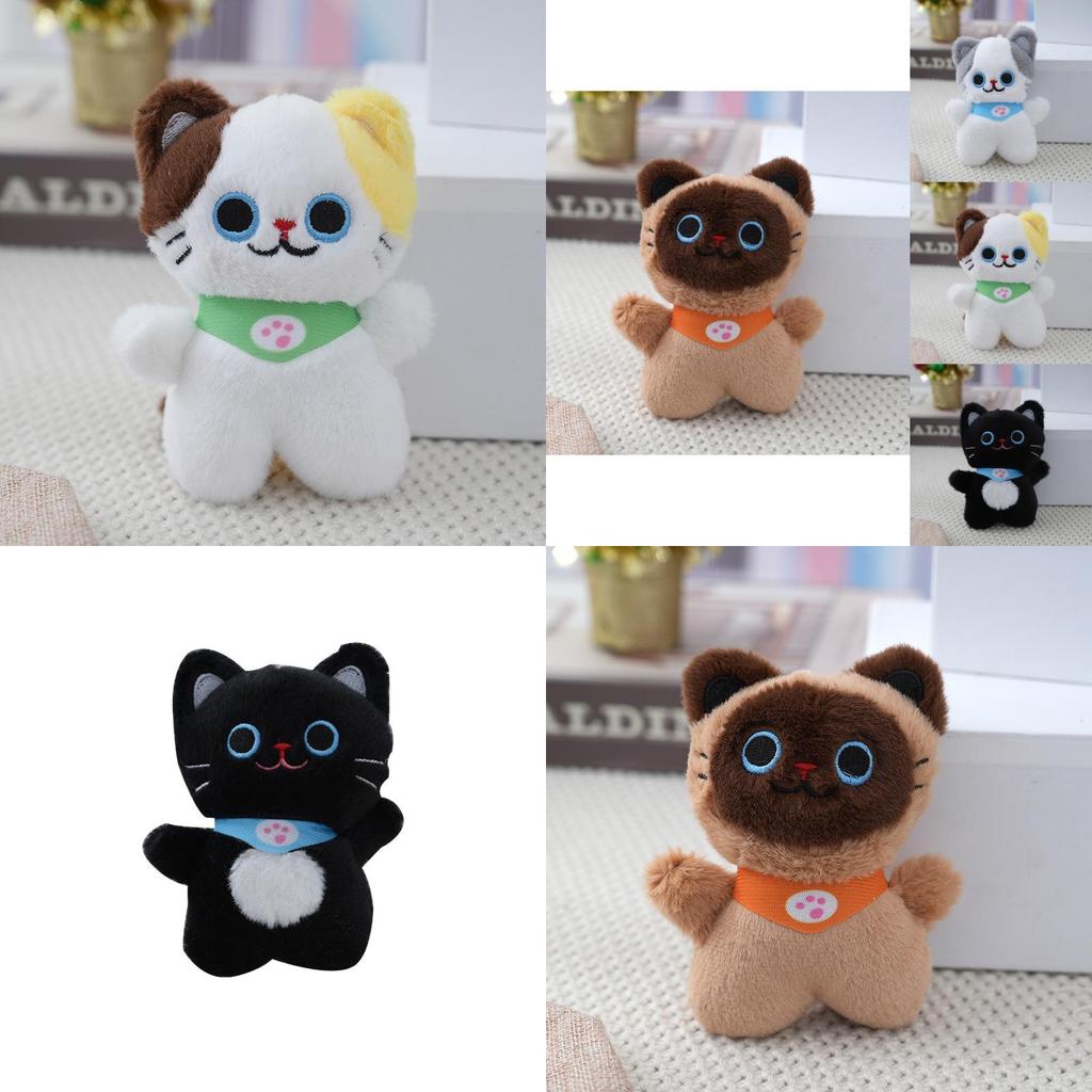 Adorable Plush Cat Keychain Cute Furry Kitten Stuffed Animal Doll Soft Toy