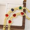 New Light Luxury Micro-inlaid Zircon Geometric Love Color Zircon Pendant Bracelet for Women