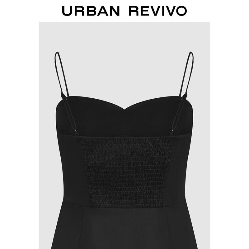 UR Damen Maxikleid im französischen Stil mit Plissee-Raffung