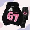 New Winter 2026 Six Seven Italian Brainrot 67 Number Girls hoodie Pants Casual Sports Set Children's Sweatshirt Hoodie suits