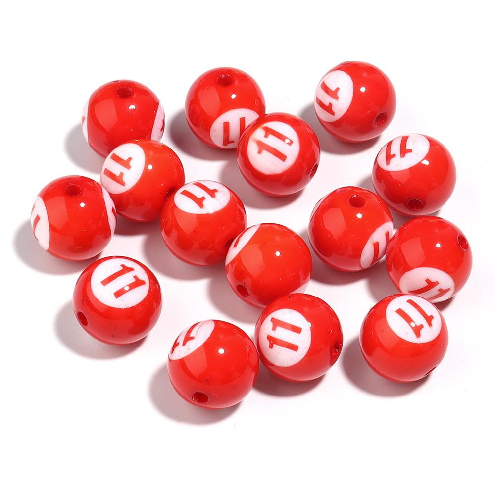 10/50Pcs Colorful Billiards Shape Round Beads Loose Spacer Acrylic Beads For DIY Bracelet Keychain Jewelry Making Accessories