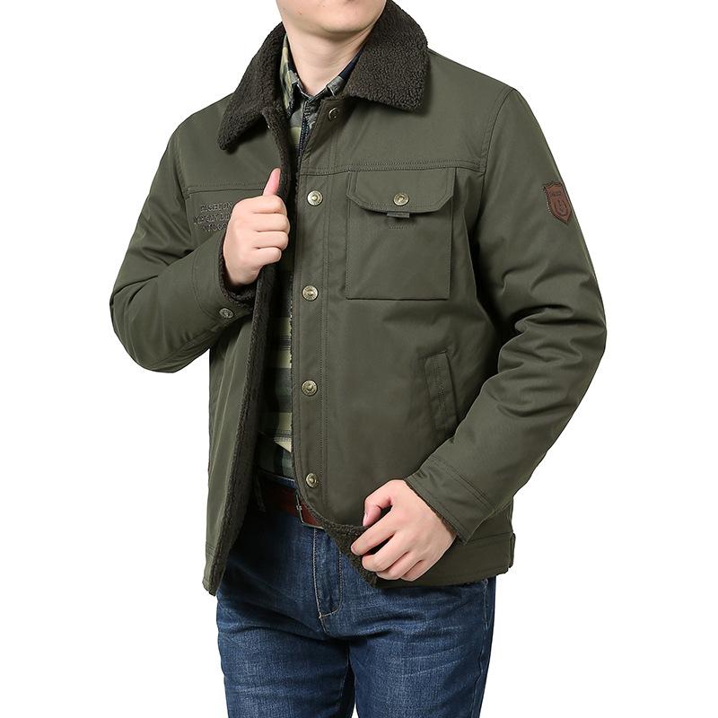 New Winter Velvet Jacket Men's Cotton Coat Men's Loose Lamb Velvet Thickened Jacket