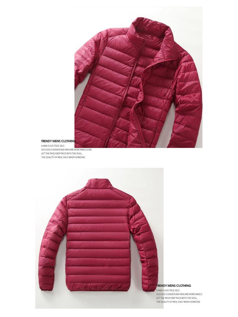 Men's Short Winter Down Jacket - 90% White Duck Down, Lightweight, Warm, Plus Size Available