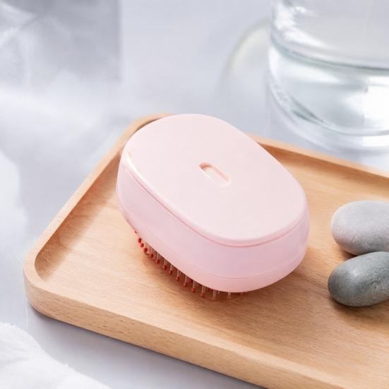 Scalp Massage Comb Self Cleaning Air Cushion Brush, Mini Portable Professional Styling Anti Static Hair Detangling Brush for Men Women
