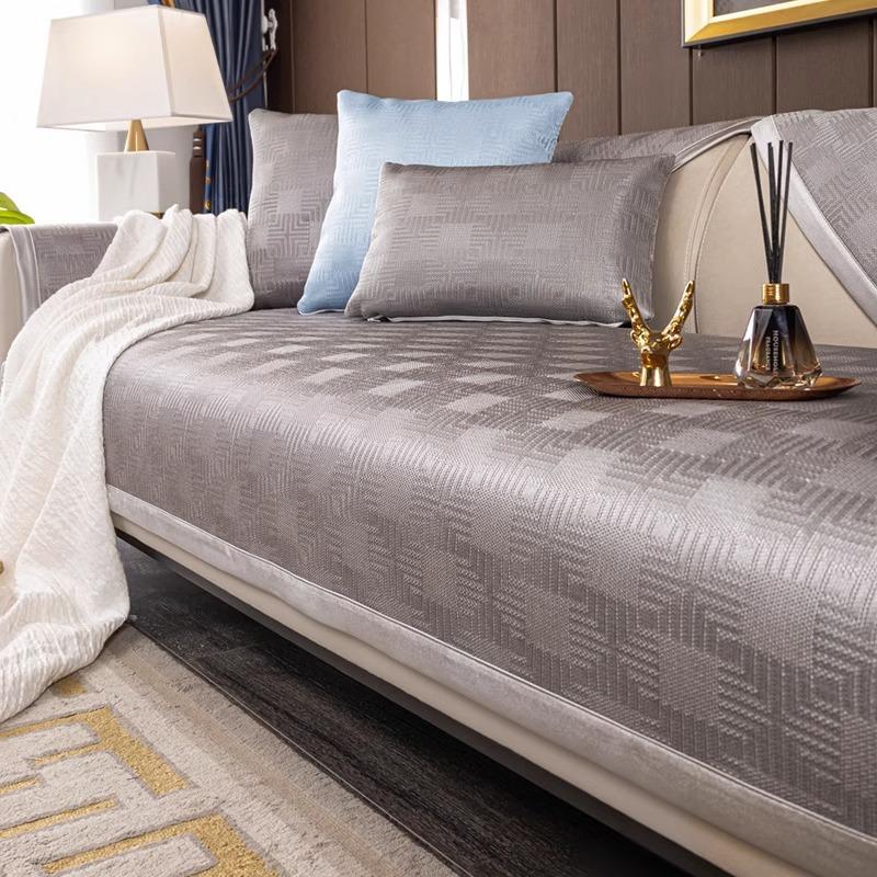 

Light Luxury Modern High-End Sofa Cushion Summer Ice Silk Mat Cushion Cushion Sofa Cover Non-Slip Cold Cover Cloth Towel 70*70cm