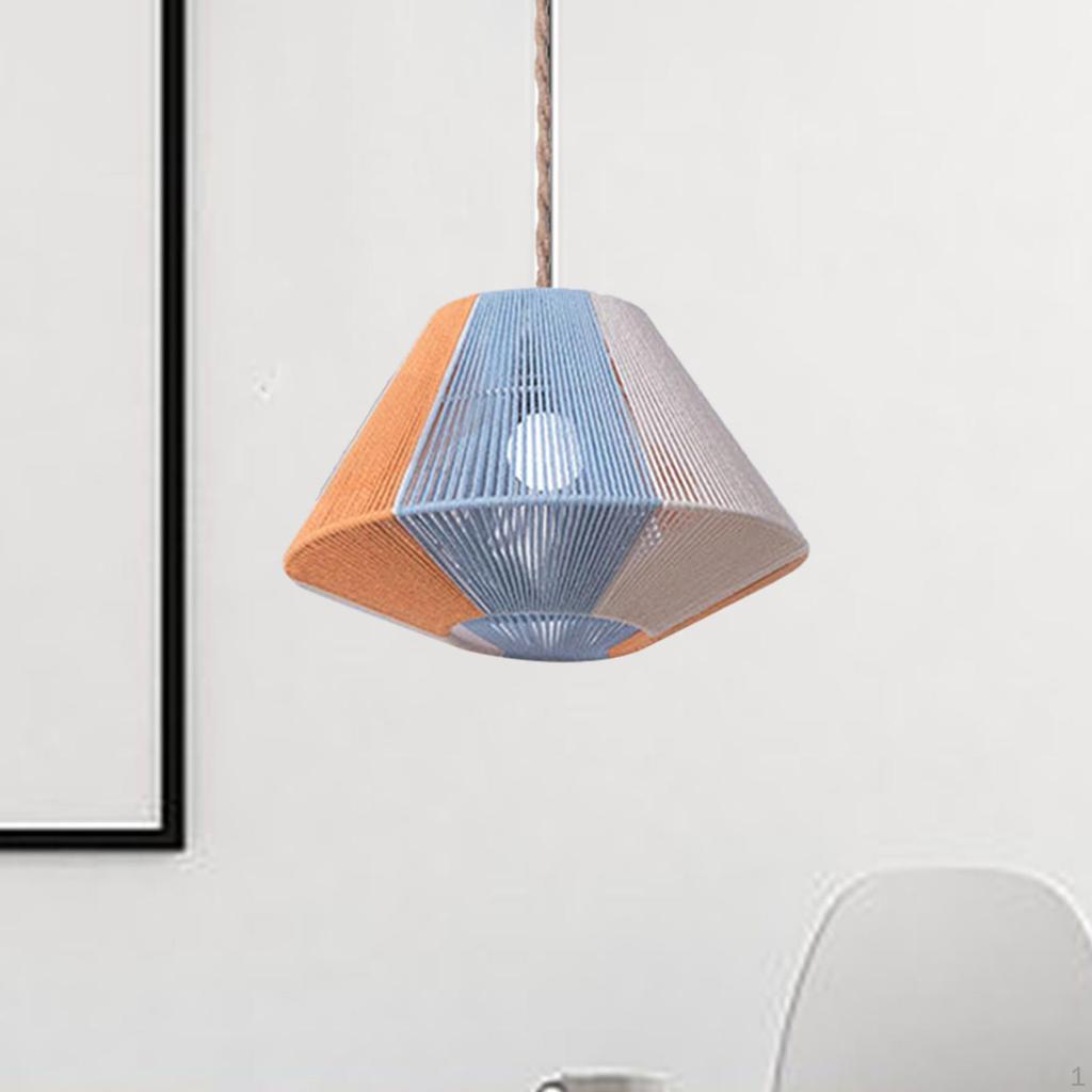 Ceiling Lantern Cover Lamp Shade Replacement Decor Weave Rope Lampshade Cotton for Home Dining