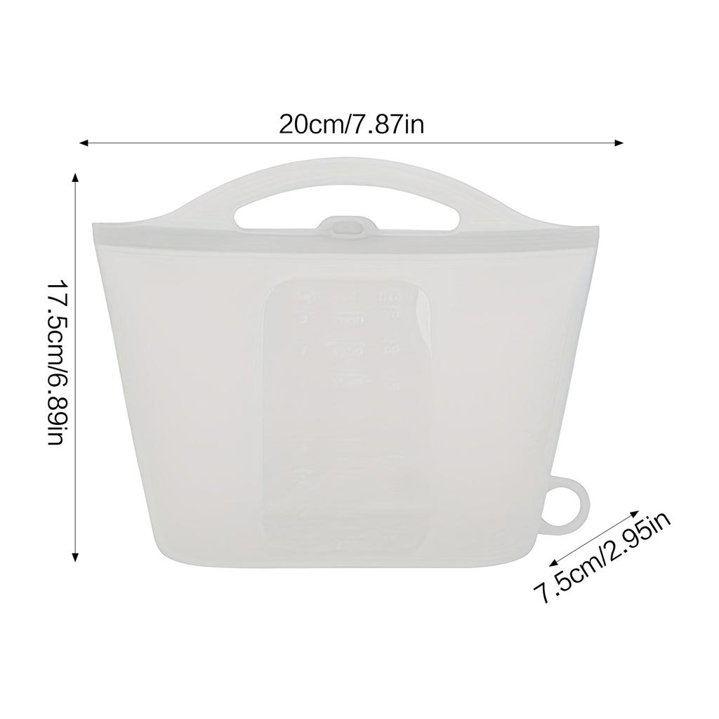 Silicone Food Storage Bag 1200ml Reusable Freezer Safe Sealable Pouch for Kitchen Refrigerator and Microwave Use