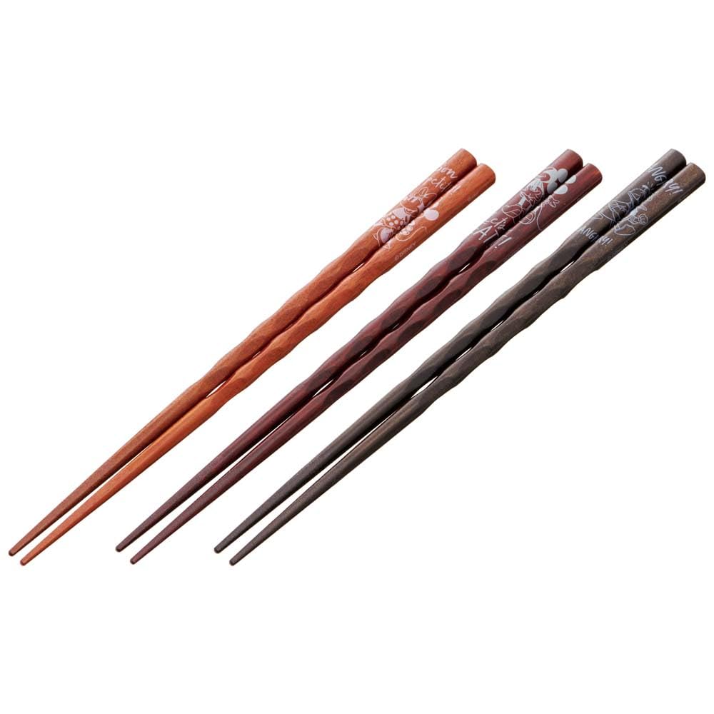 Skater ANEN45T Wooden Set of Adult Disney Mickey Mouse Design Chopsticks, 23cm, 3, Size,