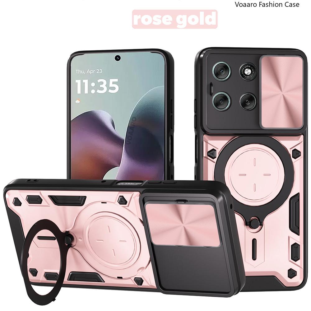 Slide Lens Armor Funda for Motorola Moto G56 5G Case for Motorola Moto G86 5G Case Magnetic Ring Stand Holder Cover