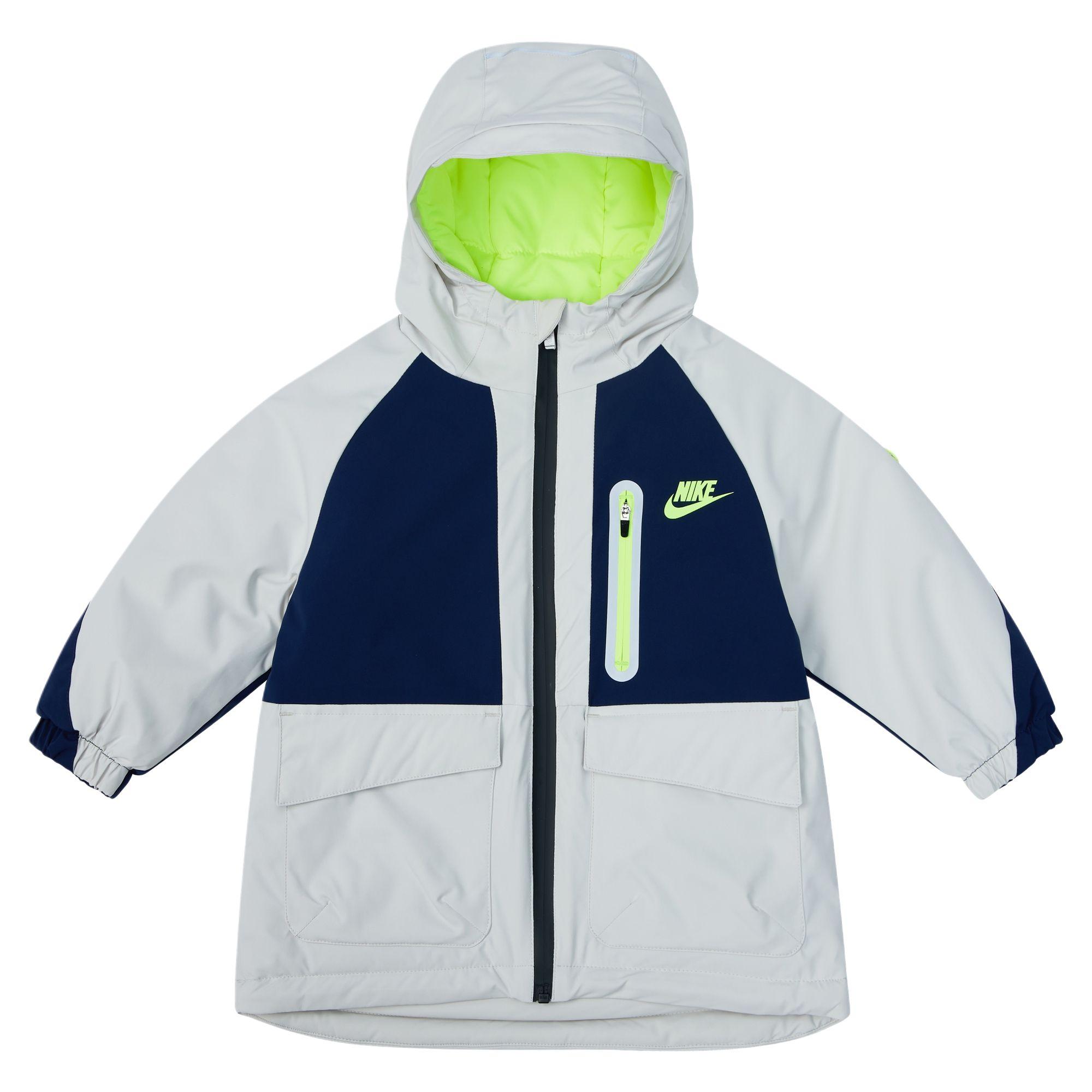 Nike Cotton Jacket Comfortable Warm Hooded Color Block Letter Baby jackets IQ9842-410 3T