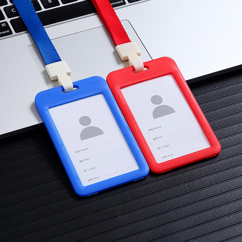 Double-Sided Transparent ID Card Holder Lanyard for Work, Student, Bus, or Badge Cards