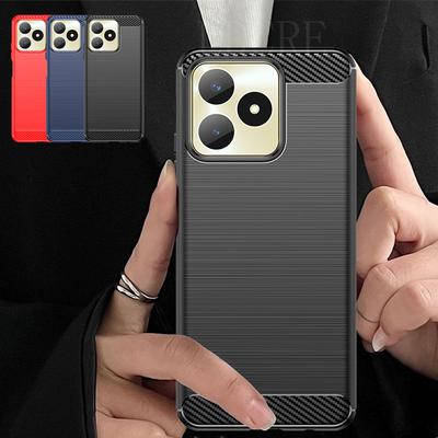 For Cover Realme Note 50 Case OPPO Realme Note 50 Capas Armor Carbon Fiber Shockproof Bumper Back Soft TPU Fundas Realme Note 50