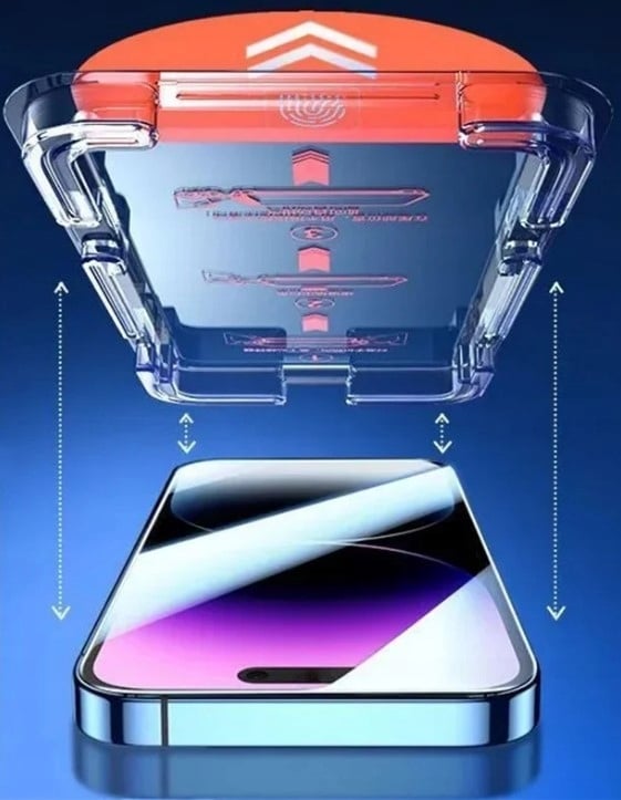 Tempered Glass Screen Protector for iPhone 15 Pro with Positioning Frame