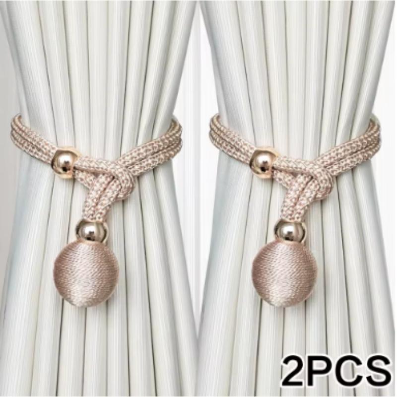 2pcs Adjustable High Grade French Ball Curtain Tiebacks, Convenient Draped Tiebacks Decorative Curtain Fixer Curtain Tiebacks