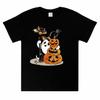 100 Pure Cotton Tshirt Cute Ghost Witch Broom Stacked Pumpkin Bat Print Loose Tee Halloween Party Daily Wear