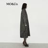 MO&Co. Women's Wool Blend Loose Fit Longline Coat with Belt