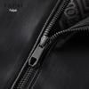 Fapai Men's Stand Collar Faux Leather Bomber Jacket