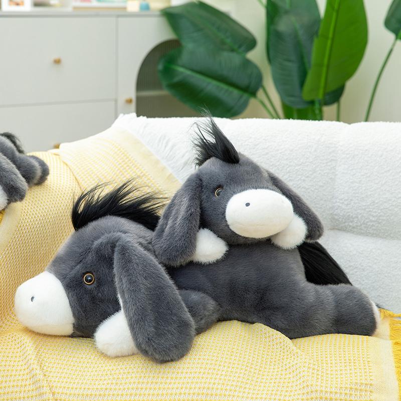 Donkey Plush Toys 28/38/58cm Simulated Donkey Squishy Stuffed Doll Throw Pillow Soft Sofa Cushion Home Decor Toys Birthday Gifts