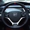 Microvezel Leer Auto Stuurwielhoes Vlecht voor Honda Civic 9e Generatie 2012 2013 2014 Handgestikt Auto-interieur
