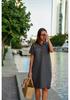 2022 European & American Style Cotton Linen Shirt Dress with Pockets and Buttons