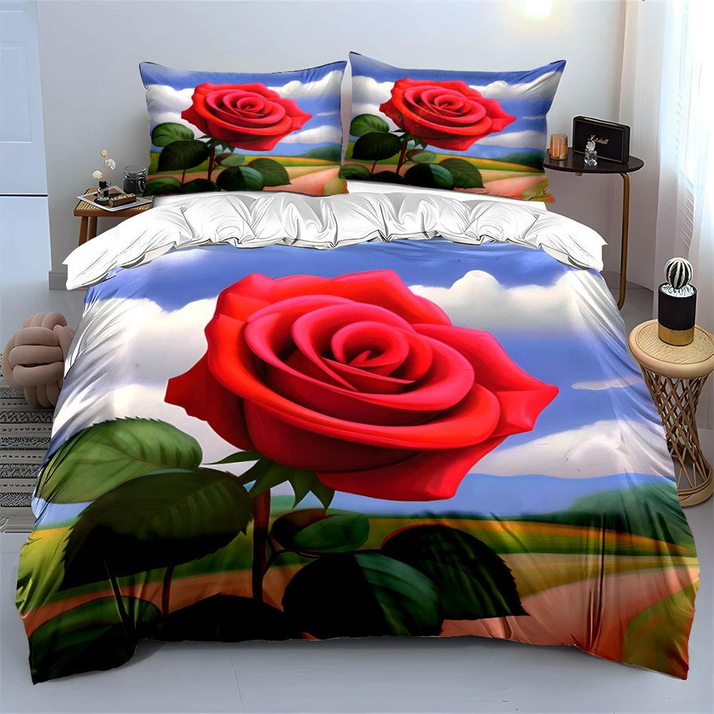 Blossoming elegance under skies. Bedding sets Duvet covers Pillowcases(1* Duvet Cover 2* Pillowcases without duvet insert)