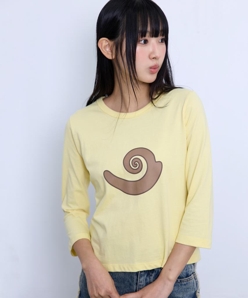 BOUNDARY Snail Graphic Sleeveless T-Shirt [Lemon]
