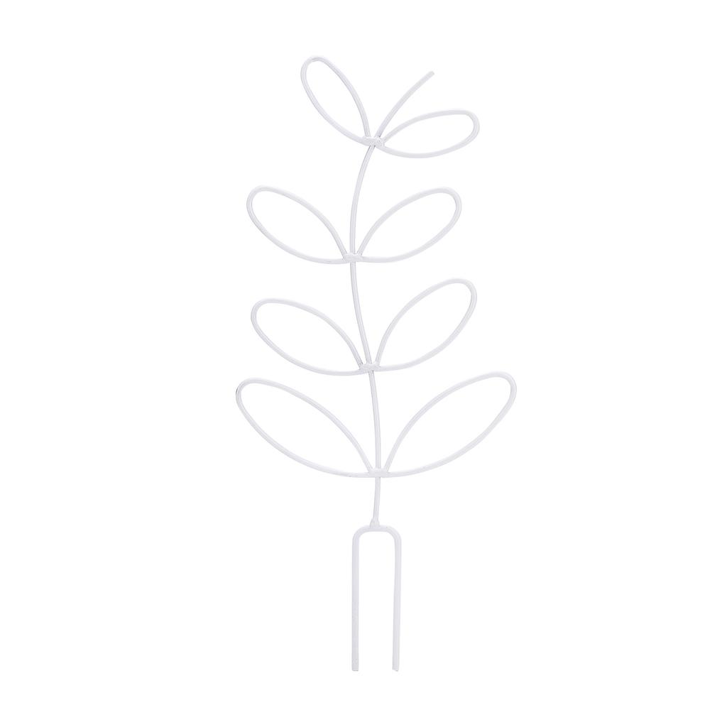 Leaf Designed Plant Trellis Rust Proof Iron Climbing Plant Trellis for Garden Plants White