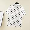Women's Loose Fit Polka Dot Polo T-Shirt