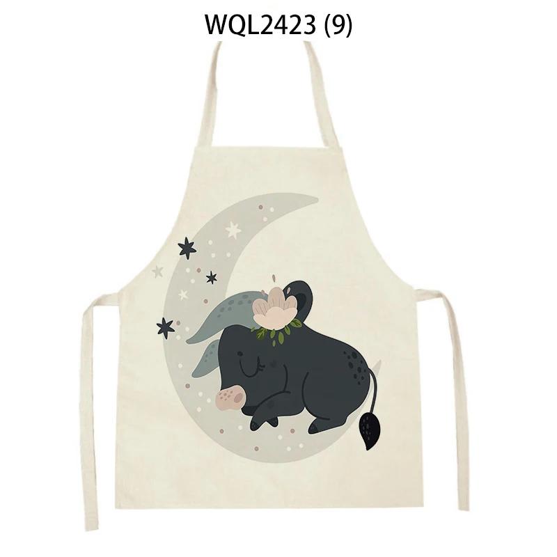 Animal Elephant Monkey Kitchen Aprons Linen Aprons Home Cooking Baking Accessories Aprons Kitchen Accessories Delantal Cocina