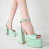 Big Size 2025 Spring New Thick Heel Super High Heel Waterproof Platform Runway Sandals Elegant Banquet Women'S Shoes