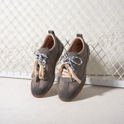 Leather Retro Pair of Shoelaces, German Training Shoes, Women's Casual Sports Shoes, Hollow and Breathable First-layer Cowhide Women's Shoes