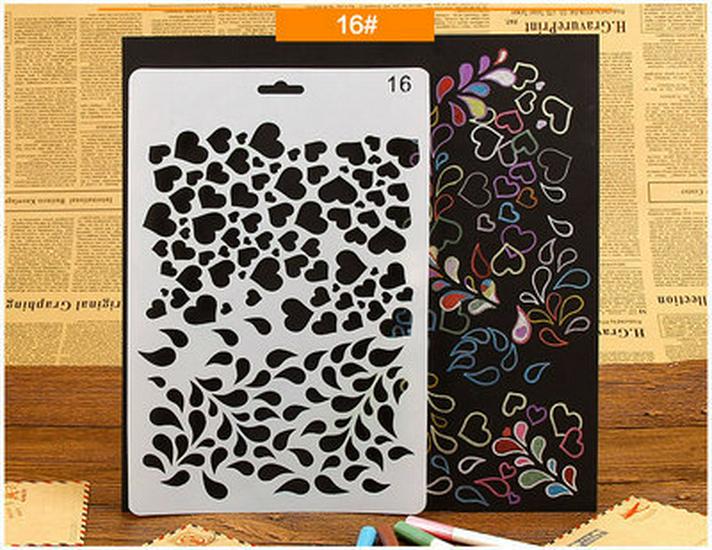 Narzędzia do dekoracji albumu DIY: Motyw Koronka Linijka, Puste Szablony PET i Akcesoria do Malowania