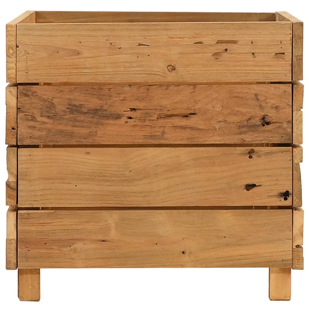 vidaXL Hochbeet 50x40x38 cm Teak Altholz und Stahl