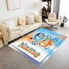 Soccer Fun Bluey Personalized Text Area Rug Perfect for Decorate Room Hallway Dining Room Study Room Antislip Carpet Anime Office Decor