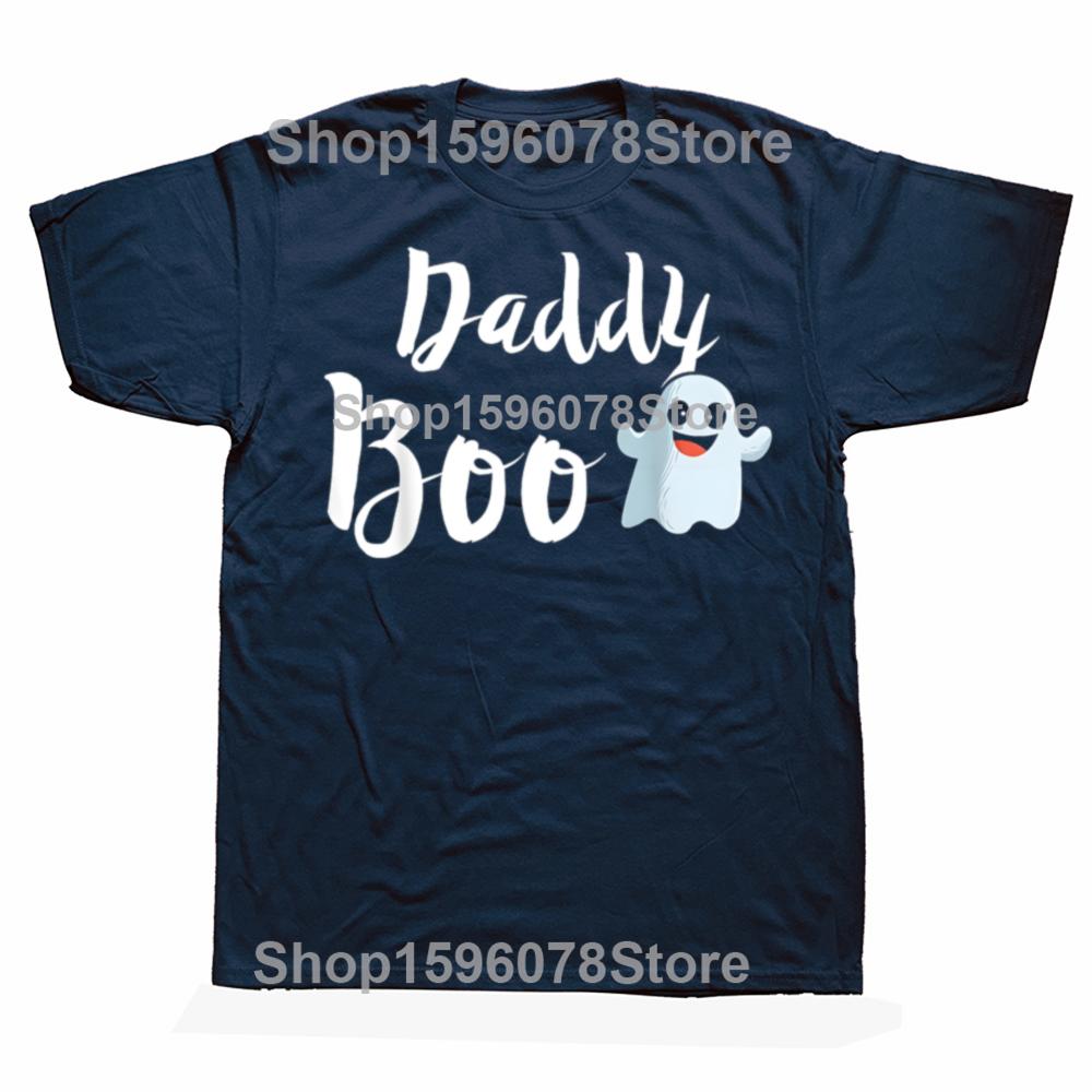 Funny Daddy Boo Halloween Ghost Dad T Shirts Men Women Pure Cotton Humor Streetwear Tee Shirt Short Sleeve Unisex Loose Clothing