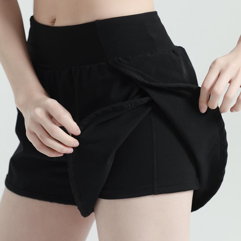 Women's Quick-Dry Breathable Yoga Shorts with Side Pocket - Anti-Exposure Design